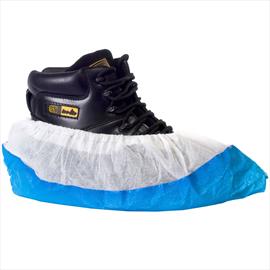 PP/PE Deluxe Overshoes - White & Blue - case 400