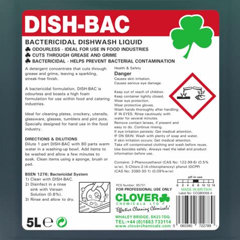 DISH-BAC - Bactericidal washing up liquid 1 litre