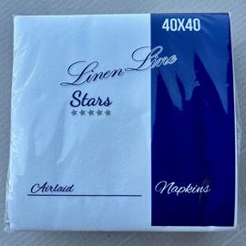 Linen Line 5 STAR Napkins - WHITE - 1/4  (40x40cm) - CASE 500