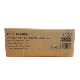HD 240L Wheelie Bin Liners - BK240A1 - case 100