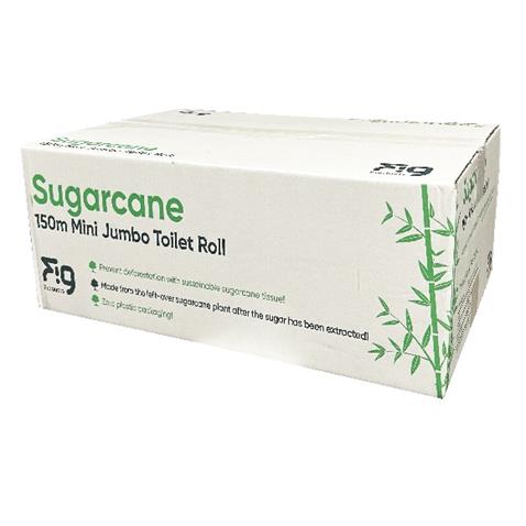 Sugarcane Mini JUMBO Toilet Roll - 150m - 2ply - CASE 12 Rolls