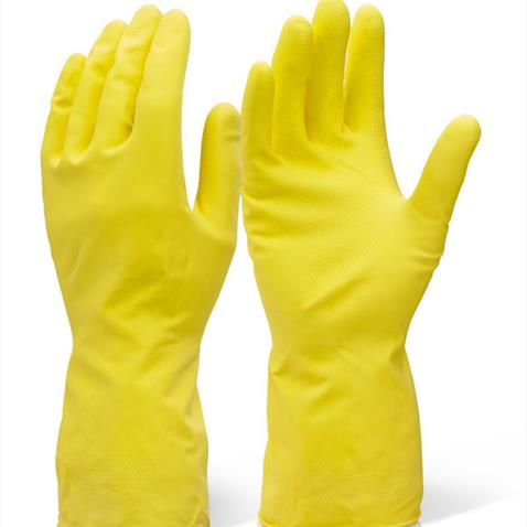 Household glove mediumweight YELLOW LARGE