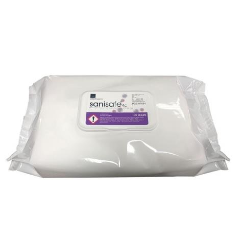 SaniSAFE 4C Hand & Surface Anti Viral Wipes PACK 100 - FlowWrap