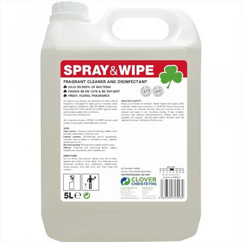 SPRAY & WIPE fragranced bactericidal cleaner- 5 litre